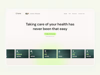 Health Tracking Landing Page
