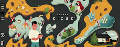 COFFEE CUP AND BAG ILLUSTRATIONS
