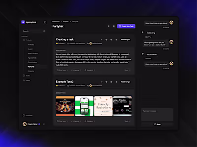 UI design for agency management platform