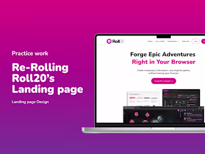 Re-Rolling Roll 20's Landing Page