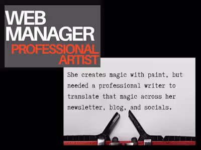 Online Content Manager for Professional Artist