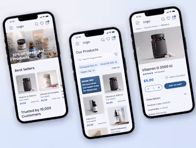 Ecommerce Mobile Website for a Supplements Store
