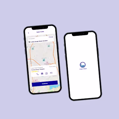 Clean Wash Mobile App Design