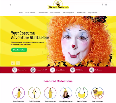 Banana Costumes E-Commerce Website Redesign
