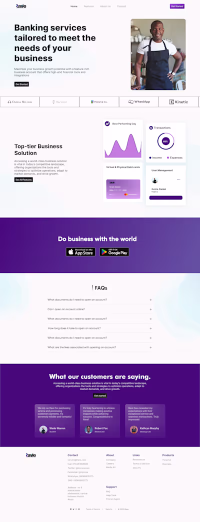 Product landing page