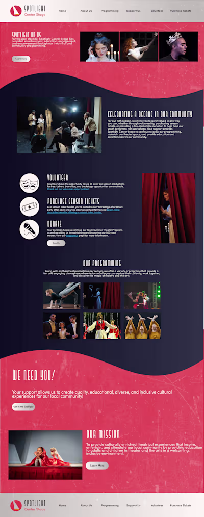 Spotlight Center Stage Landing Page