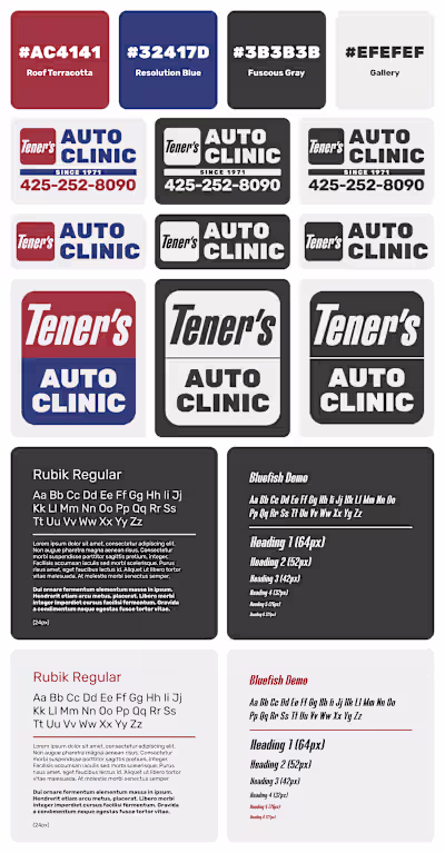 Brand Guideline Design for Tenner'sAuto Shop