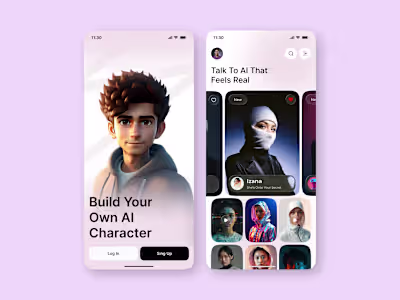 Character AI Mobile App Design