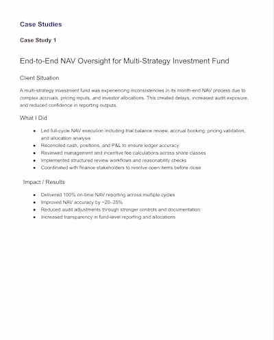 Managed full - cycle NAV