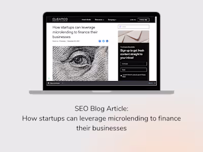 SEO blog article on micro-lending for startups— Clearco💸