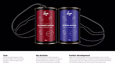 Rebranding for Latvian coffee brand