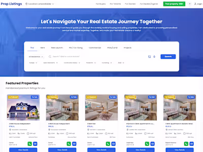 Prop Listings Real Estate - FullStack Web Application