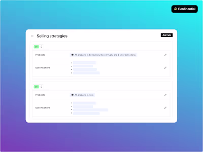 Selling Strategies Feature for Shopify