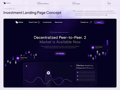 Investment landing page concept