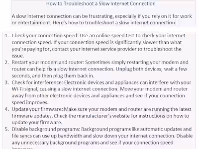 How to Troubleshoot a Slow Internet 