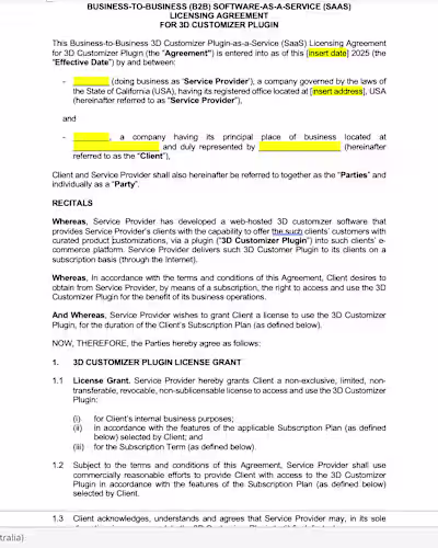 B2B SaaS Product Licensing Agreement