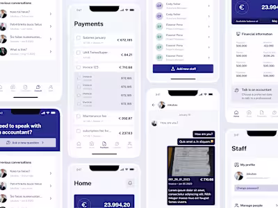 Accounting services app UI/UX design