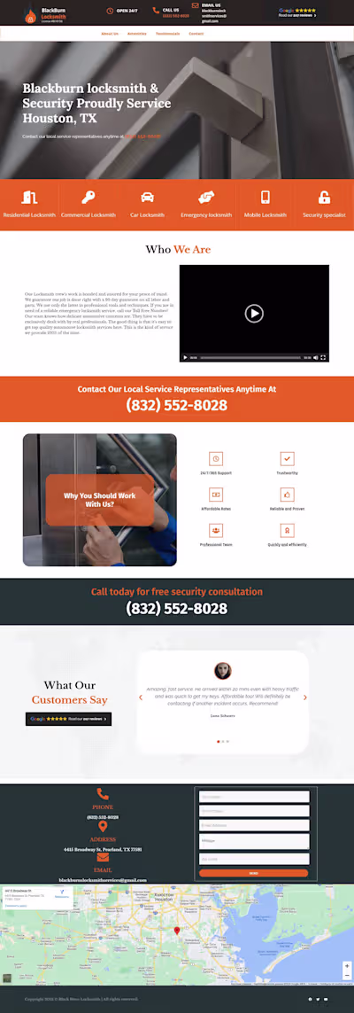 Wordpress - Elementor PRO ➡️ BlackBurn Locksmith
