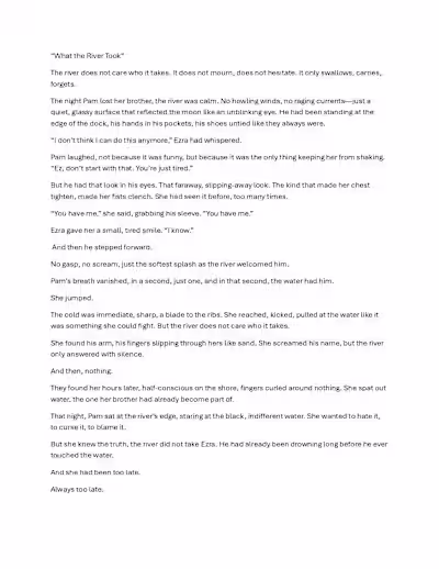"What the river took" A short story