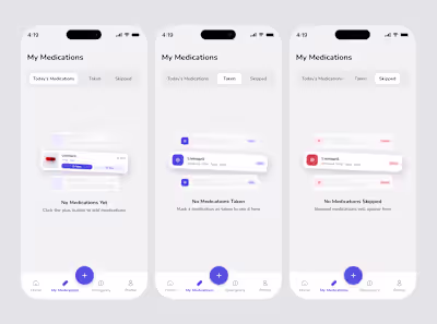Empty state for a medication reminder application I'm workin...