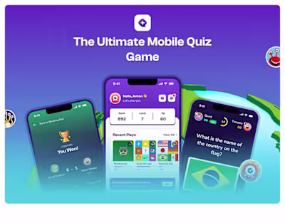 QuizWiz Mobile Quiz Game UI UX Design