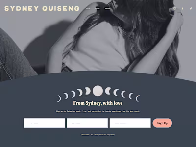 Elevated Website Design for Independent Singer Songwriter