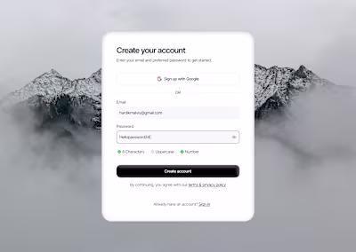 Sign up screen🔥 Will you sign up?