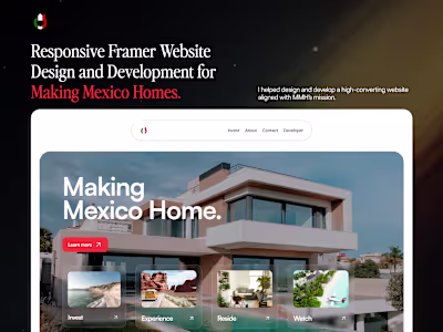 Making Mexico Home Framer Website Design and Development