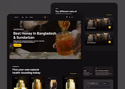 Honey Web UI/UX design