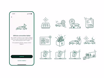 In-app Illustrations for Smart EV Charging App