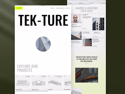Architecture Studio | UI Design + WIX Development + Animation