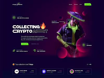 Crypto Planet NFT Marketplace Website