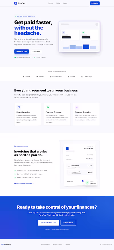 SaaS & Fintech Web App:
Design