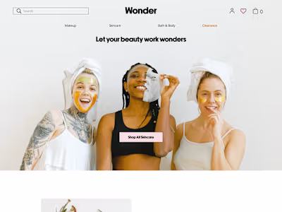Wonder Cosmetics - eCommerce website