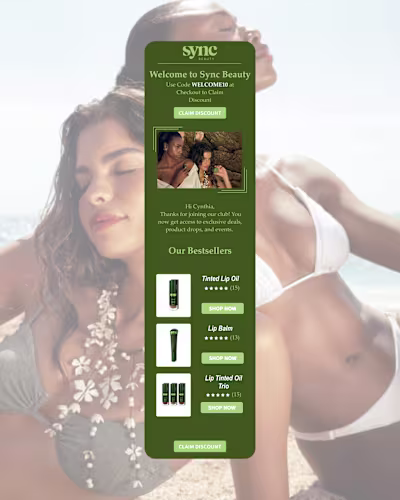 Welcome Email Design for Skincare Brand