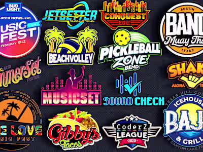 I will do creative sports fitness event music business logo desi