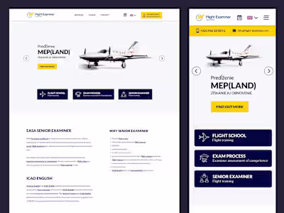 Flight School and Flight Training Website Design