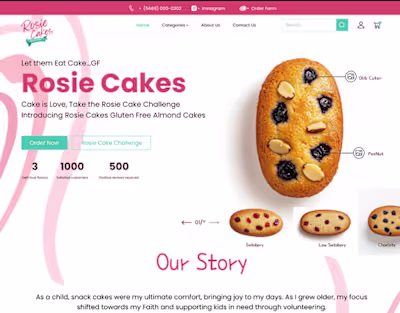Roise cakes landing page :: Behance