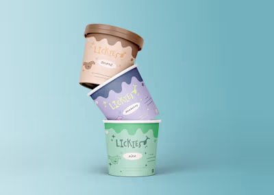 Brand design for fictional dog Ice Cream company