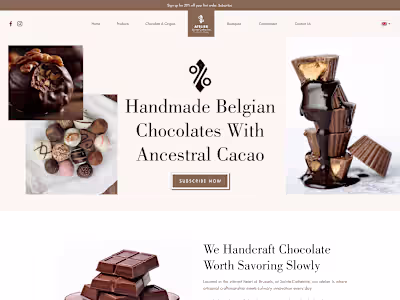 A Luxury Chocolate Boutique website