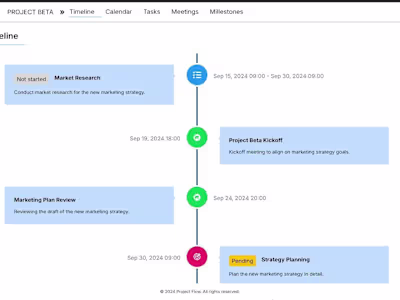 Timeline Flow View App - NextJs, React