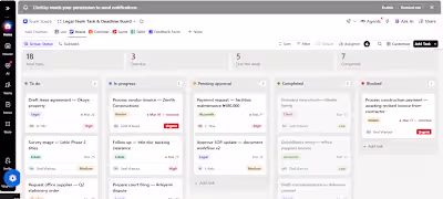 ClickUp board I used to