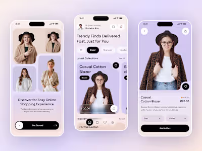 E commerce Fashion App Design