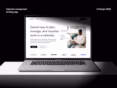 Catase Calendar Management Landing Page Design