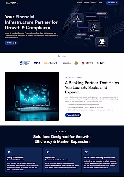 Legend Bank Webflow Marketing Site Development