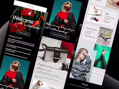 Welcome email design concept for