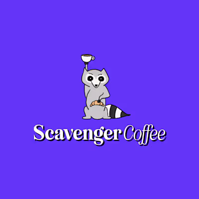Simple, cartoon-style logo design for a local coffee shop