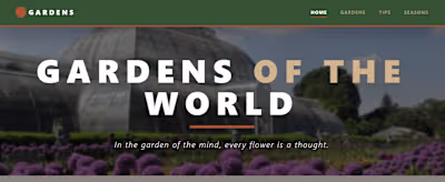 Gardens of the World: Full-Stack Web App/Website