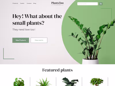 PlantsToo Website Design 