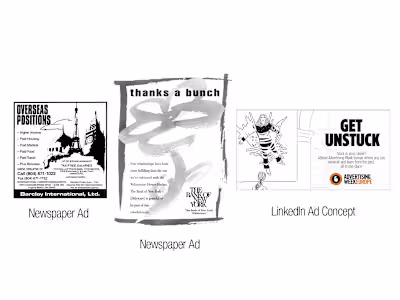 Ads for a variety of clients